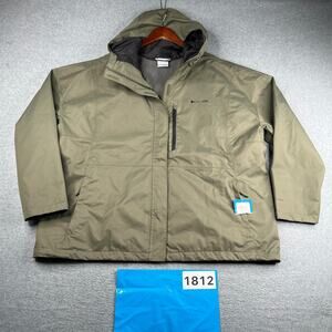 Columbia Women's 3X Green Hikebound II Long Rain Parka Jacket Hooded